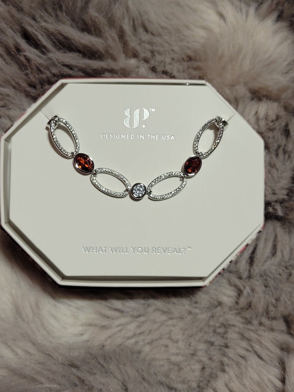 Rare Unicorn Silver-Tone Necklace with Amber and Clear Stones